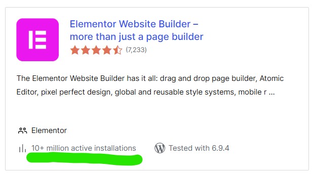Elementor - 10 Millionen Downloads