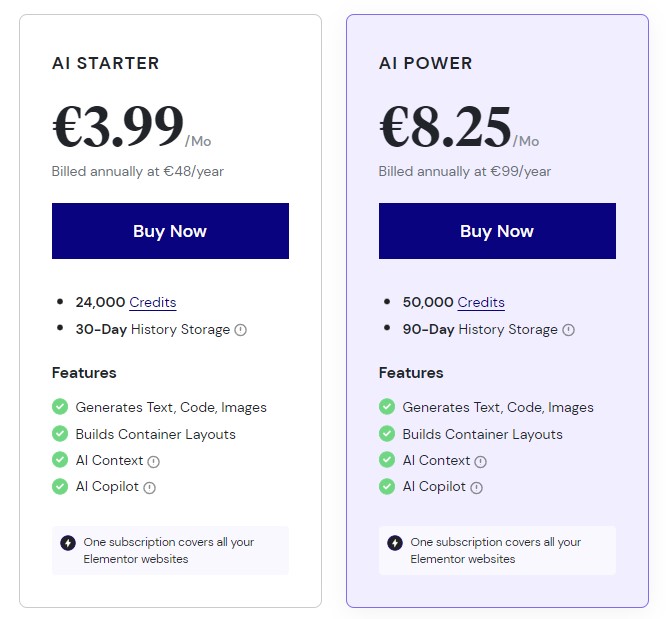 Elementor AI Preise 2024