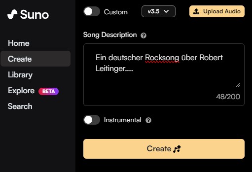 Einen kompletten Song mit einem Prompt generieren