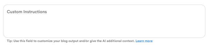 Custom Instructions einfügen
