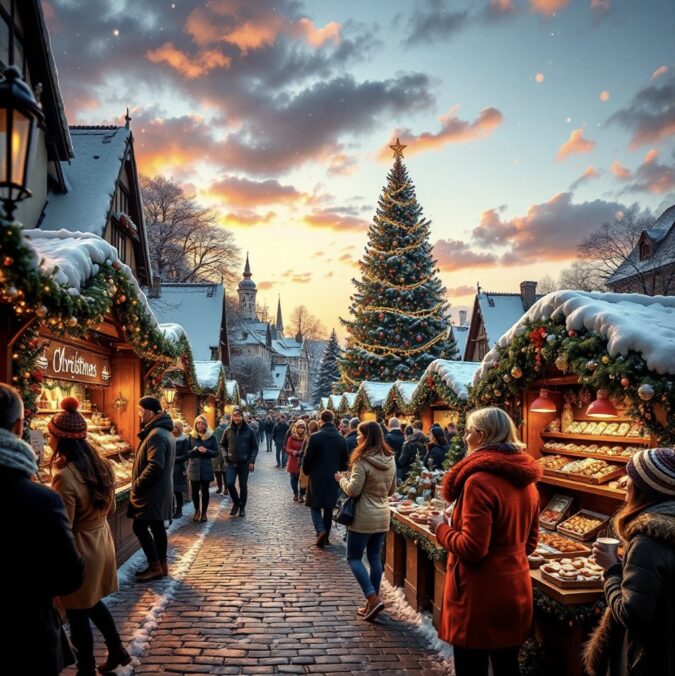 Weihnachtsmarkt - KI-generiertes Bild