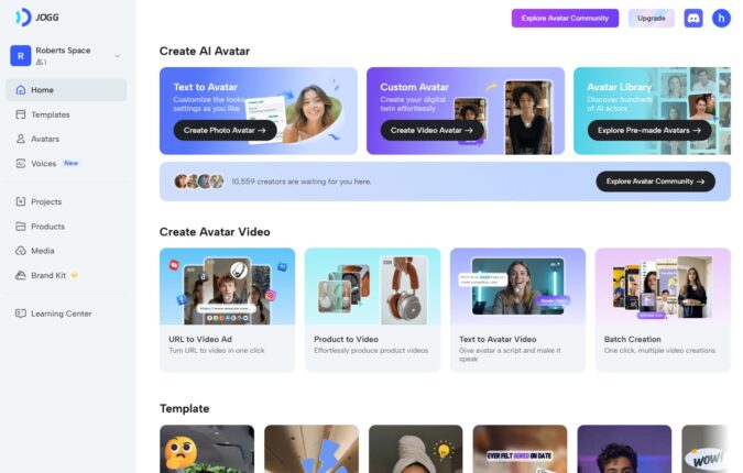 Jogg AI Dashboard / Interface