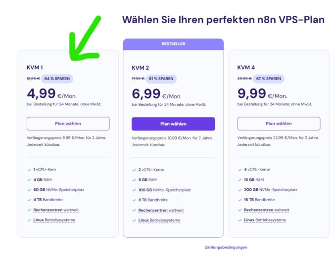 Hostinger VPS wählen