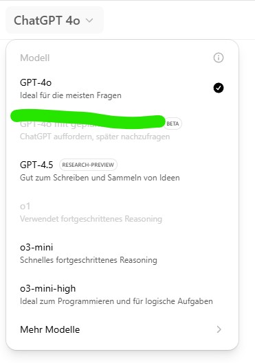 GPT 4o wählen
