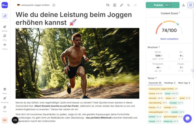 Content Editor mit SEO-Score