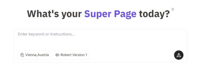 Supüer Page Eingabemaske