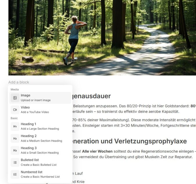 Inhalt weiter bearbeiten