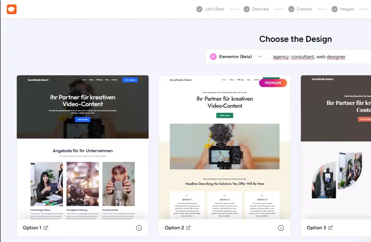 Editor Auswahl: Block Editor oder Elementor