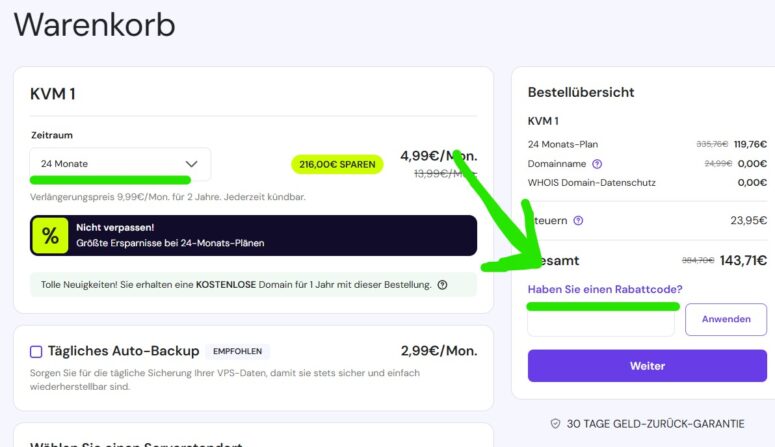 OpenClaw 1-Klick-Hosting Rabatt