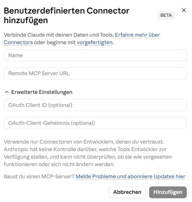Benutzerdefinierter Connector