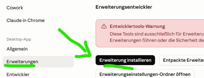 MCPB Datei in Claude Desktop hinzufügen