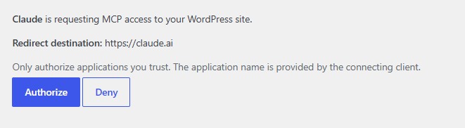 OAuth-Verbindung in WordPress bestätigen